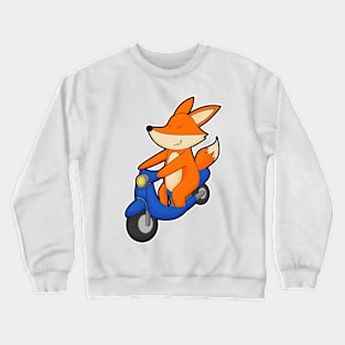 Fox as Biker with Scooter Crewneck Sweatshirt